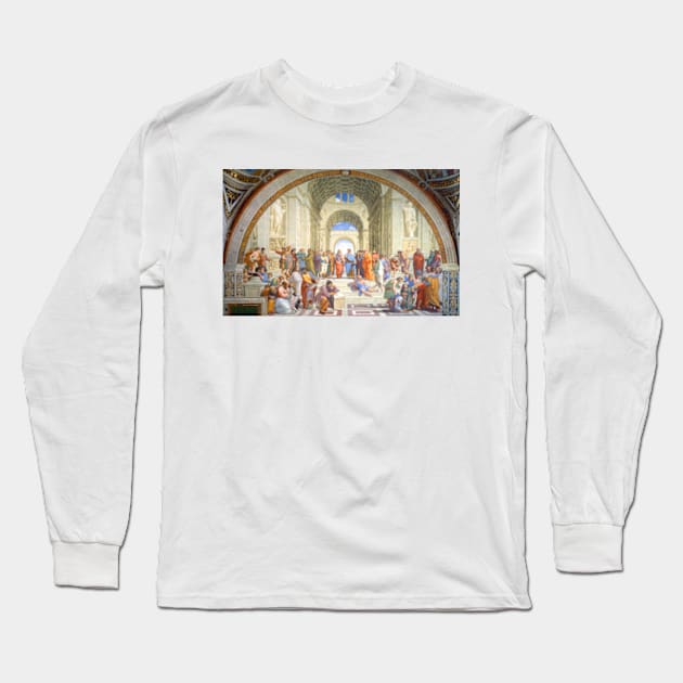 "School of Athens" featuring Plato & Aristotle by Raphael, Italian fresco Long Sleeve T-Shirt by colormecolorado